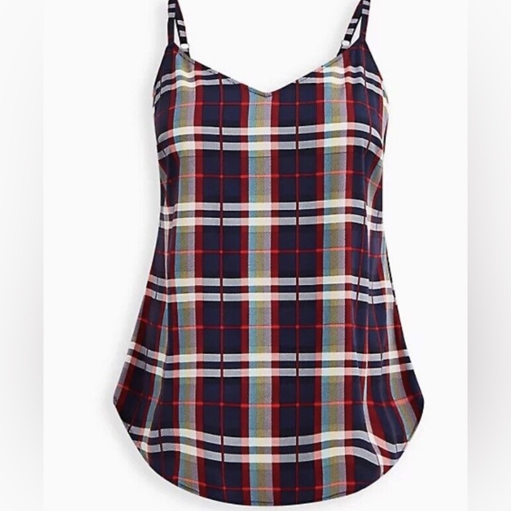 Torrid Navy Plaid Challis Cami